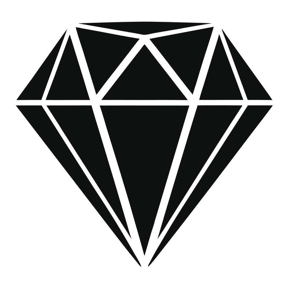 Simple Black And White Diamond Icon vector