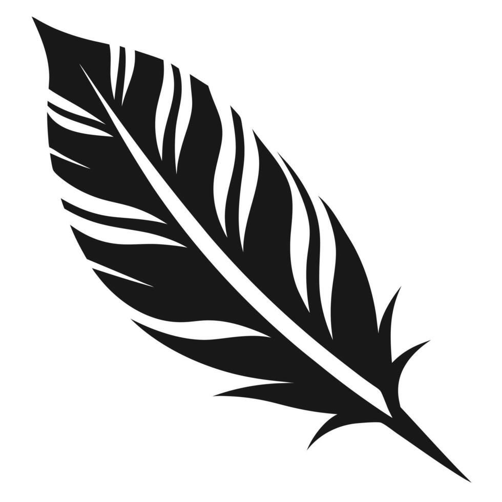 Black And White Feather Illustration vector