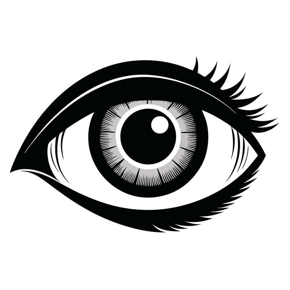 Stylized Eye Illustration Black And White vector