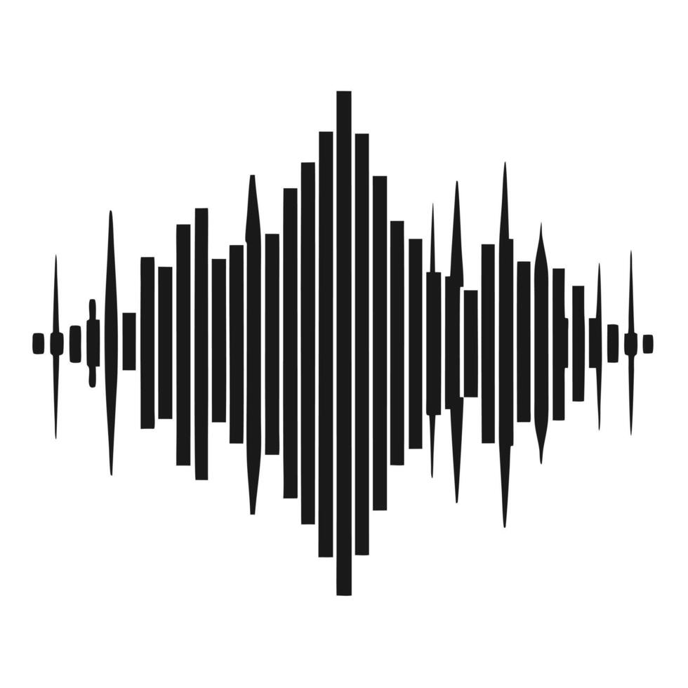 Audio Wave Icon Black vector