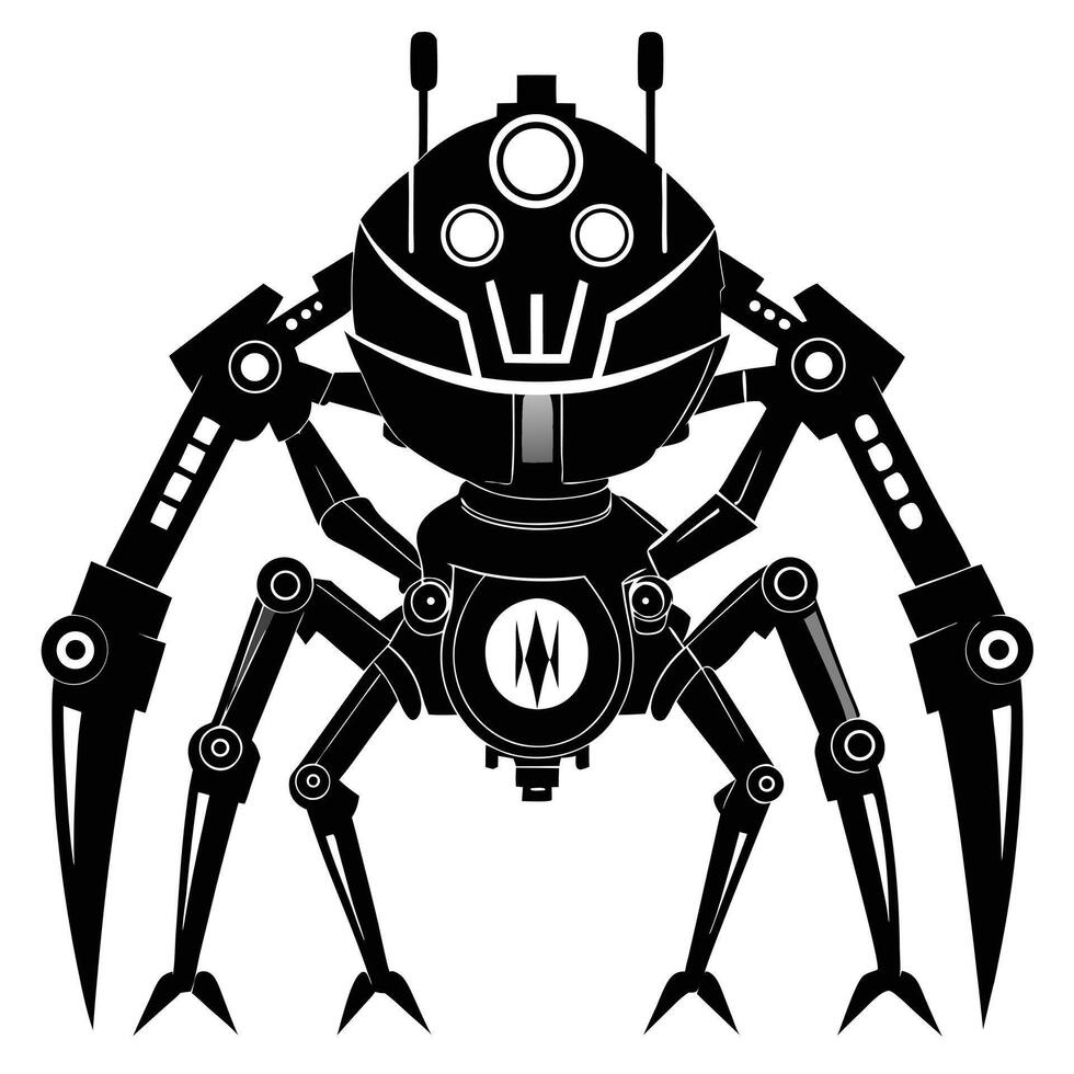 Illustration Of A Black Robot vector