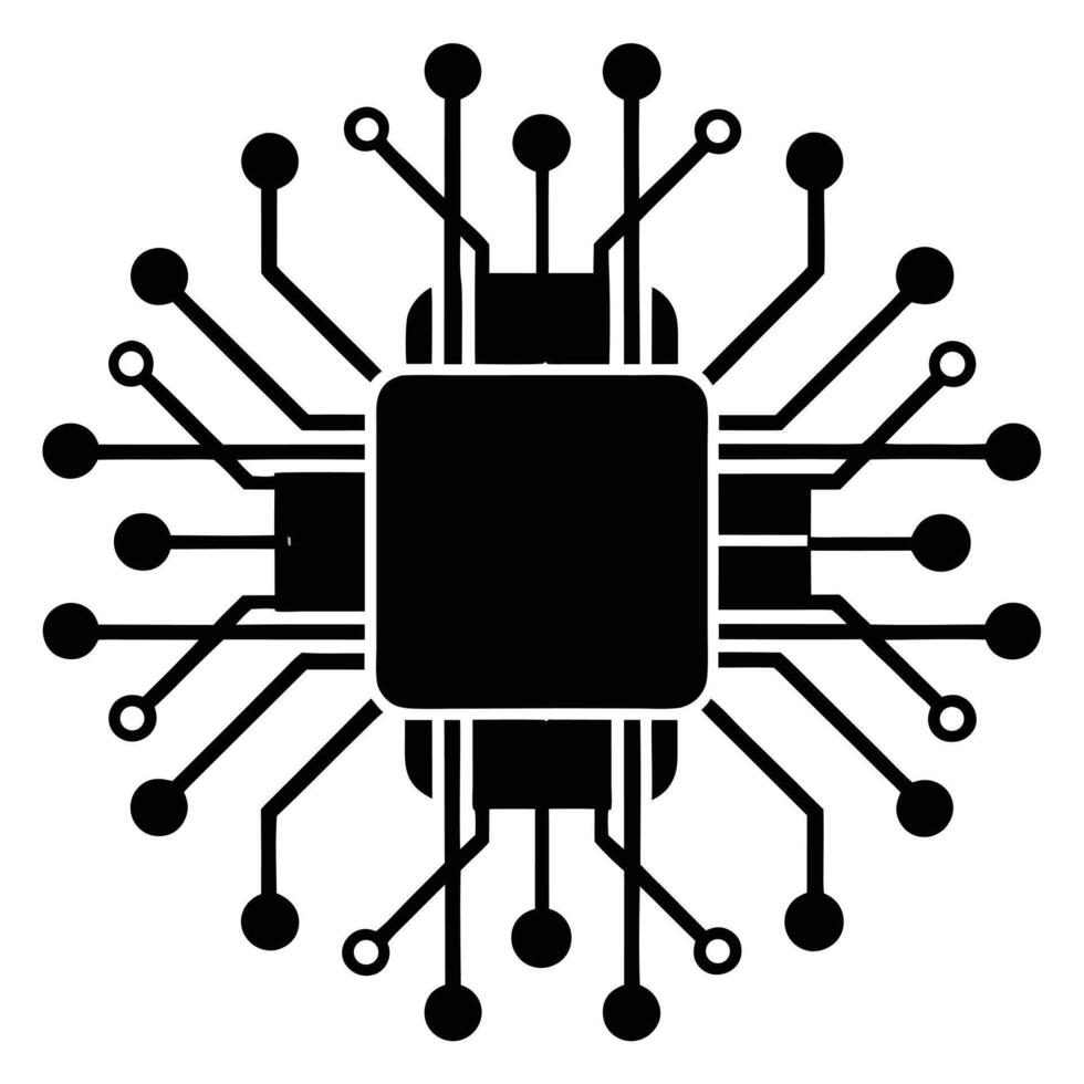 Black And White Chip Illustration vector