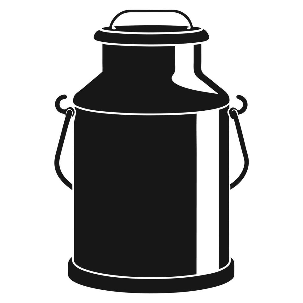 Milk Can Black And White Icon vector