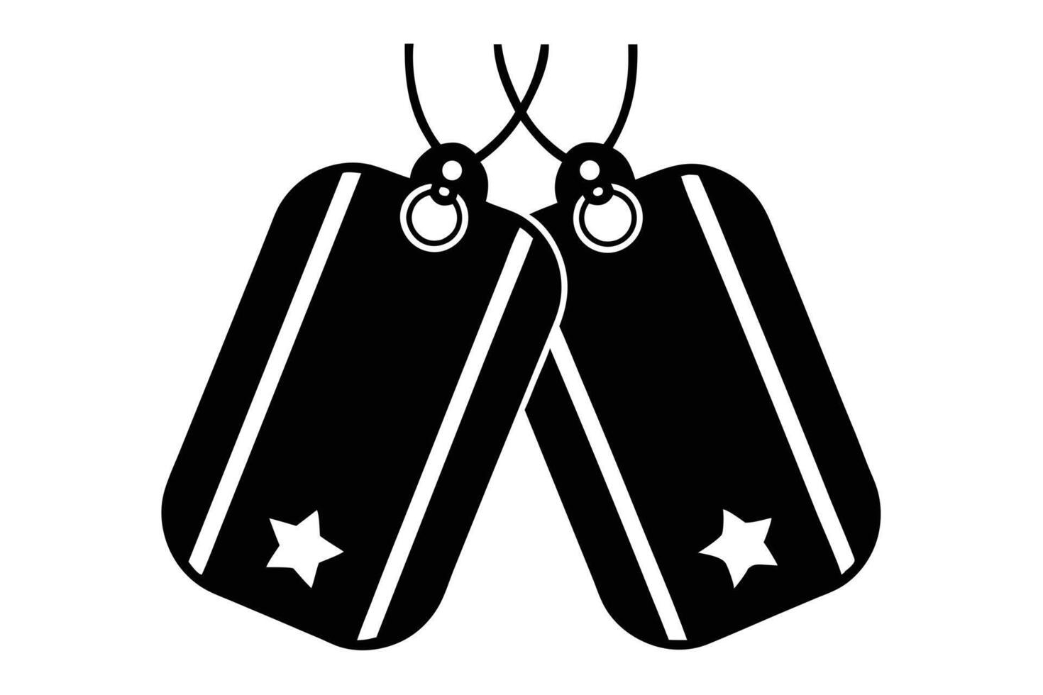 Military Dog Tags Black And White vector