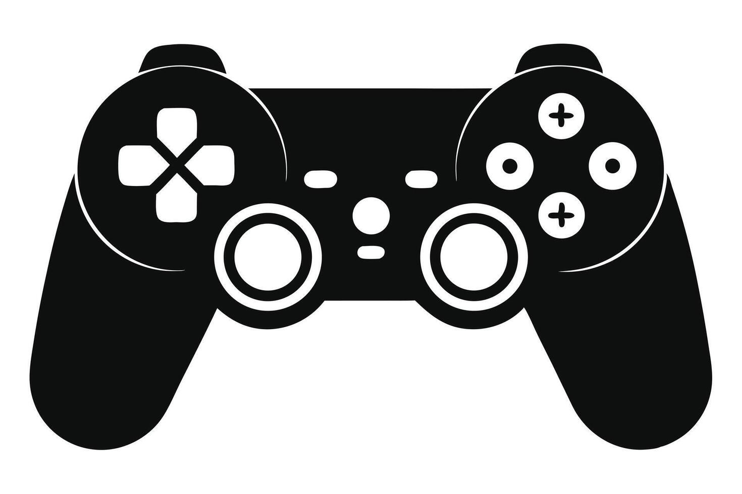 Black And White Game Controller Illustration vector
