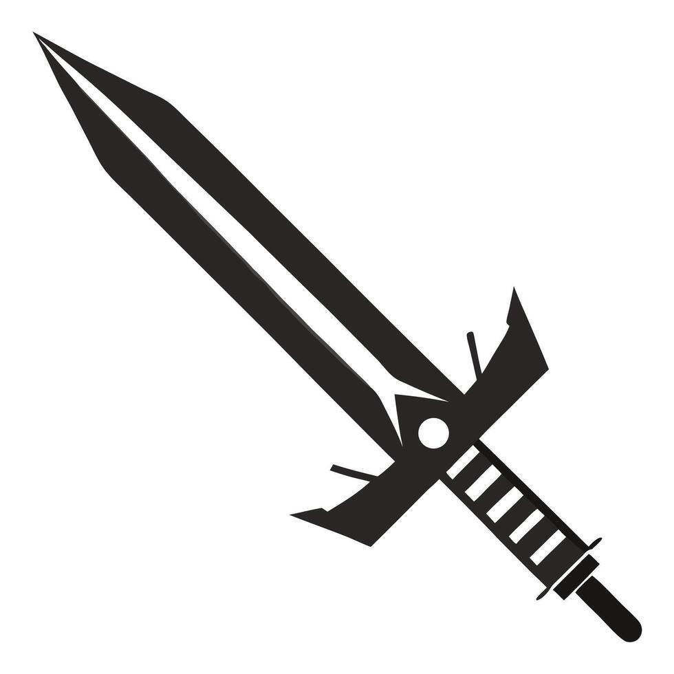 Modern Sword Black And White vector