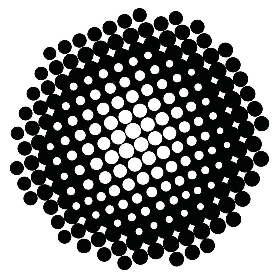 Black And White Circle Halftone Pattern vector