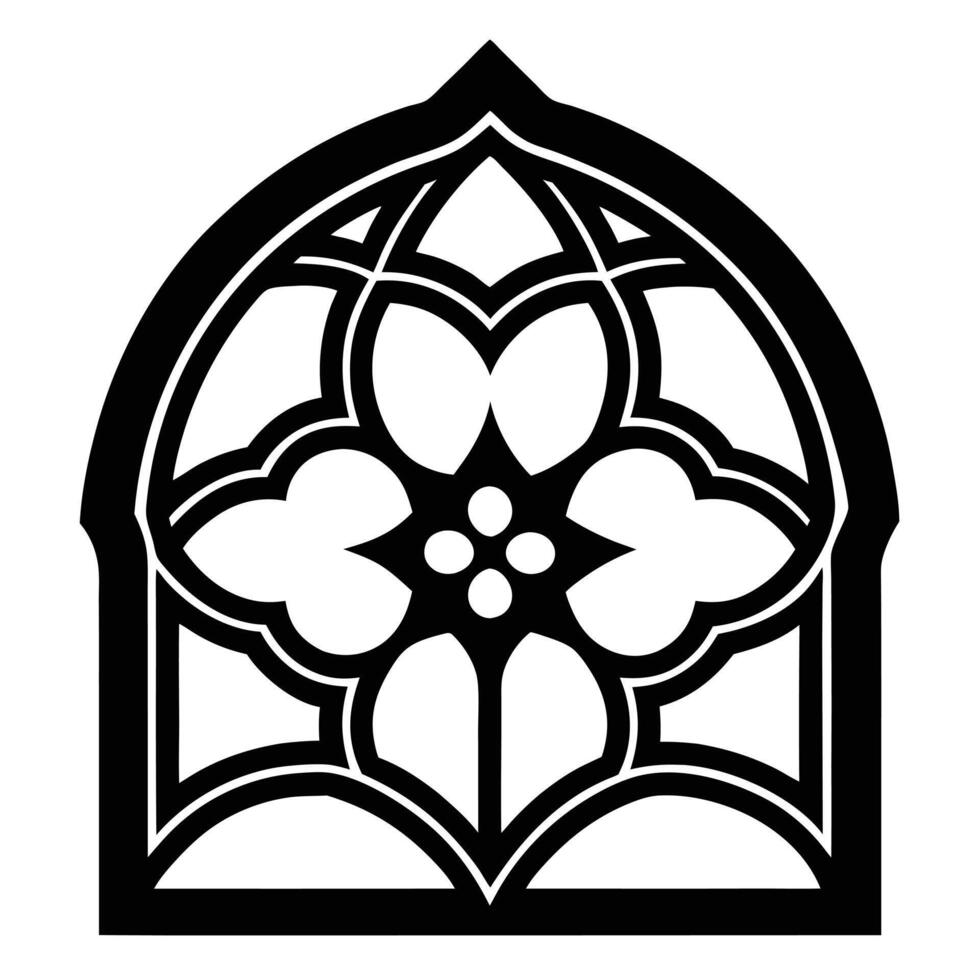 Black Gothic Window Design vector