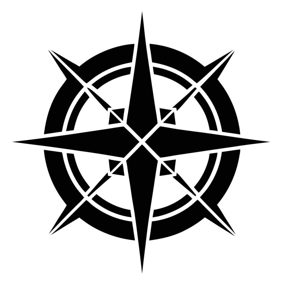 Black And White Compass Rose vector