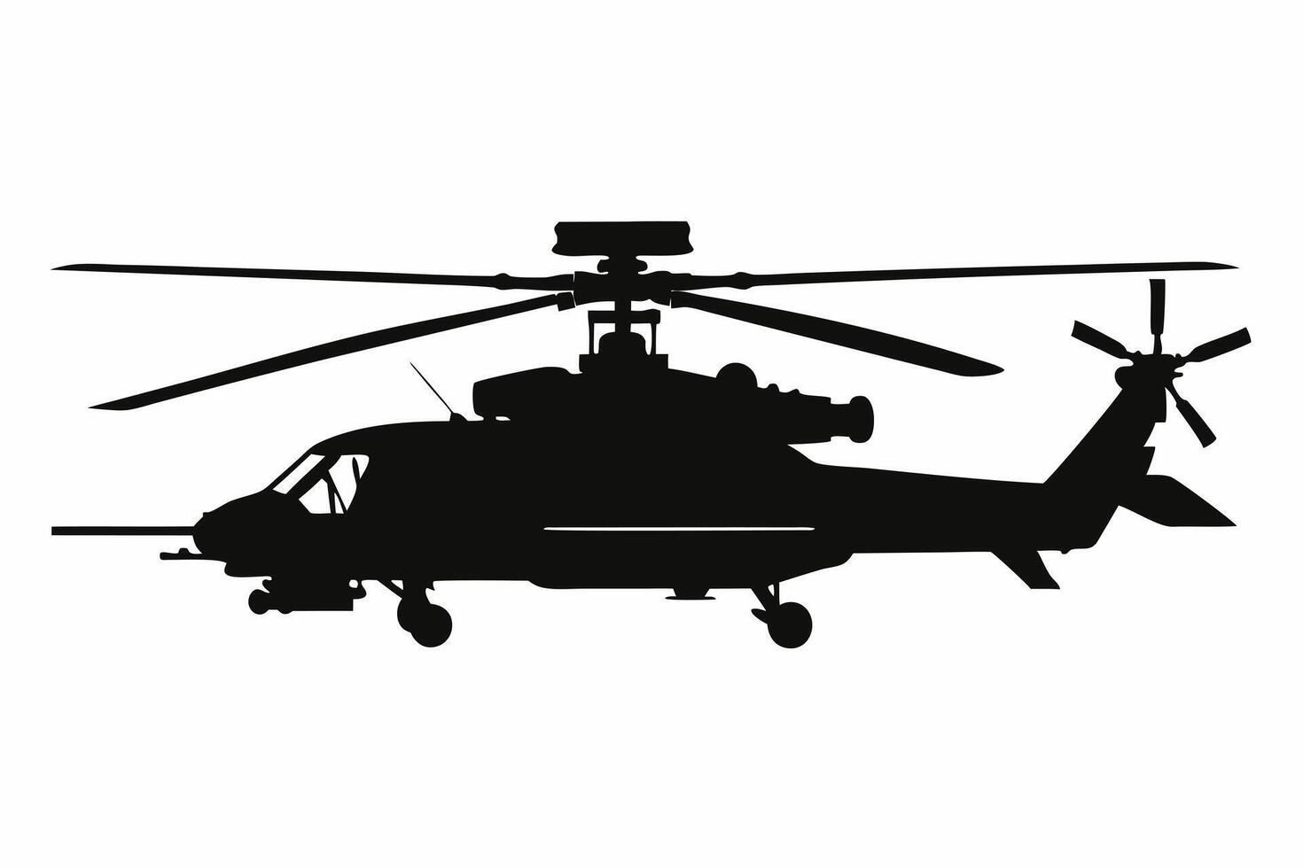 Military Helicopter Silhouette Illustration Graphic Design vector
