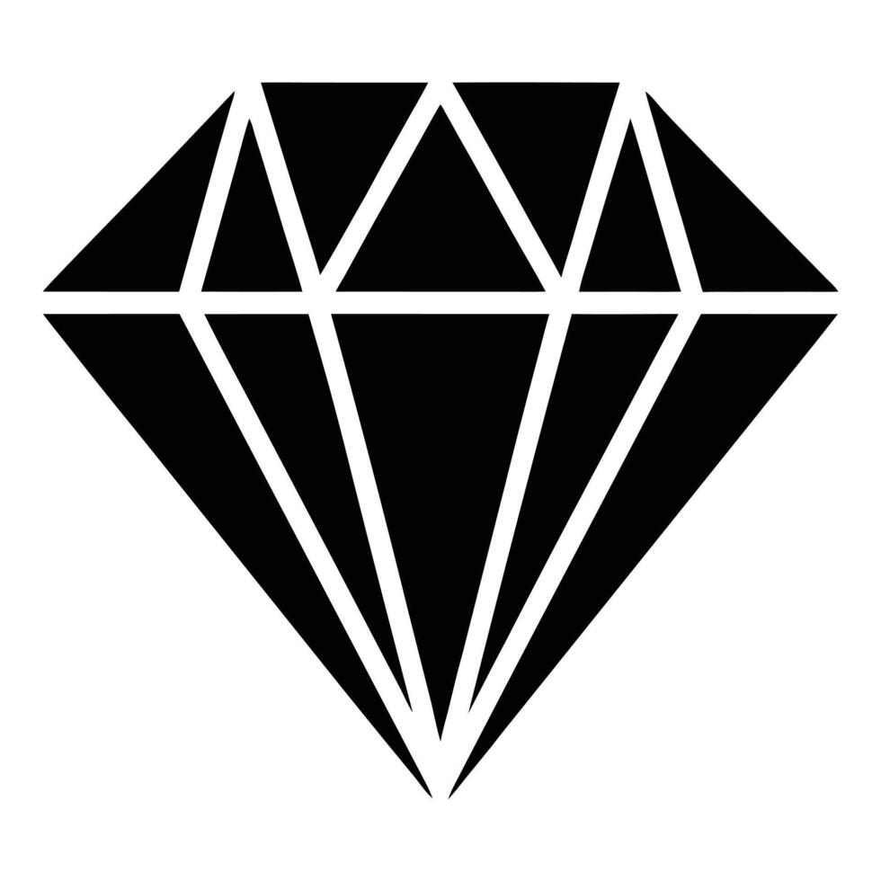 Simple Black Diamond Icon Illustration Design vector