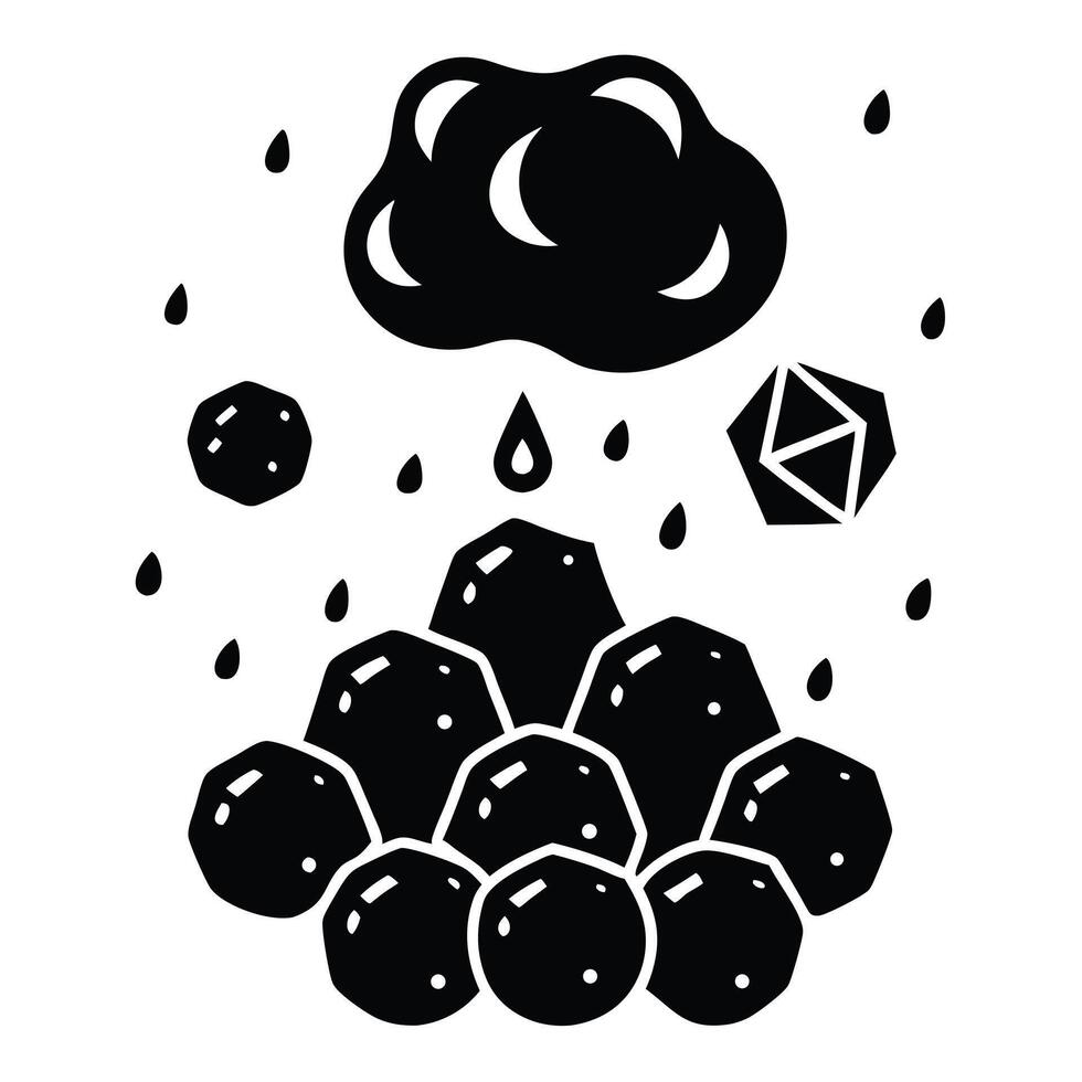 Dark Cloud Raining Meatballs Design vector
