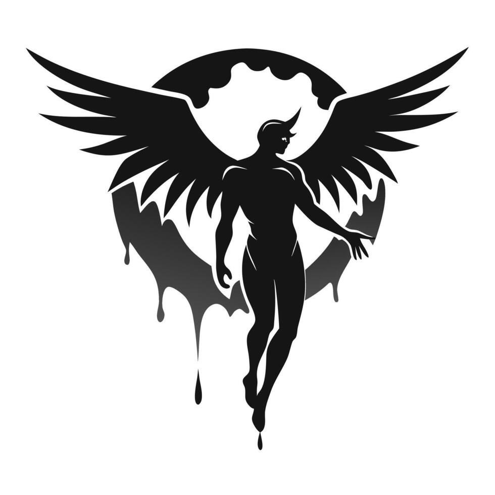 Fallen Angel Silhouette Illustration vector