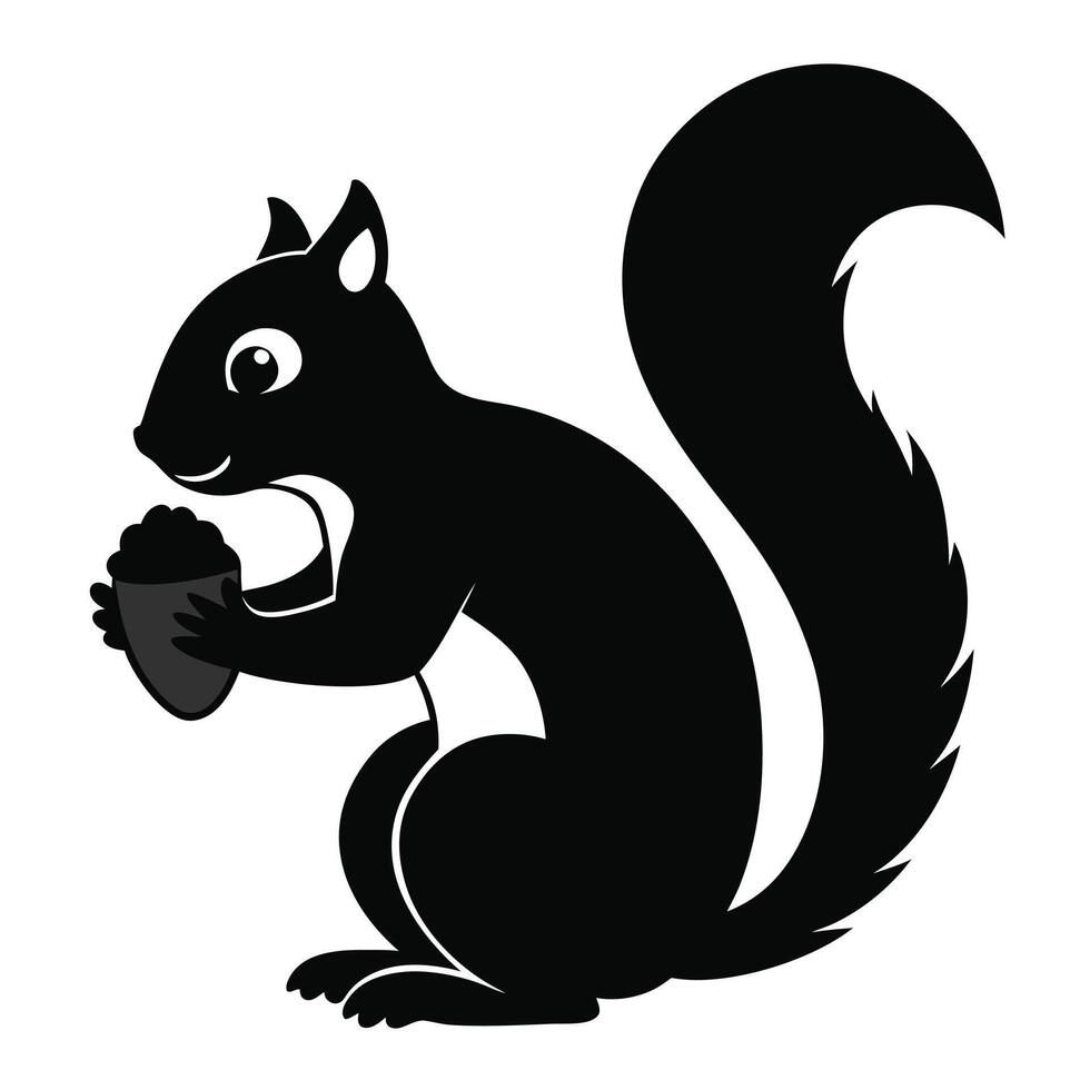 Squirrel Holding Acorn Illustration vector