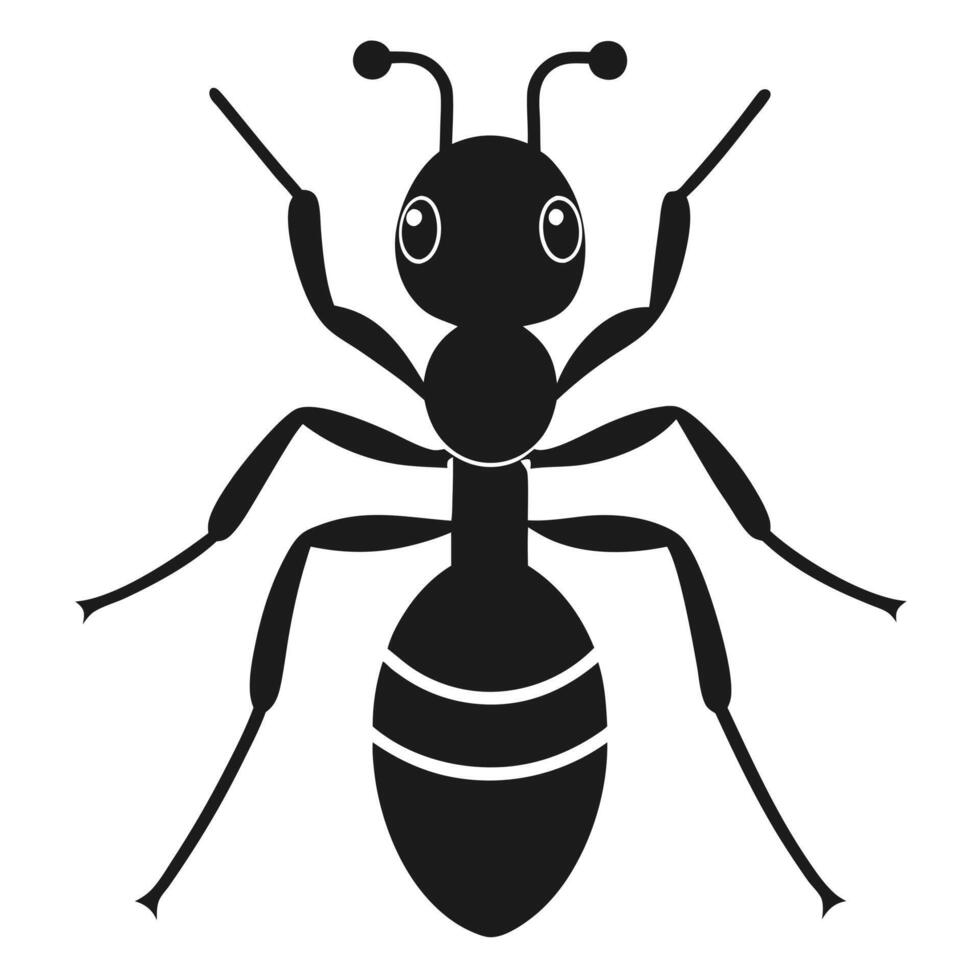 Black And White Ant Illustration vector