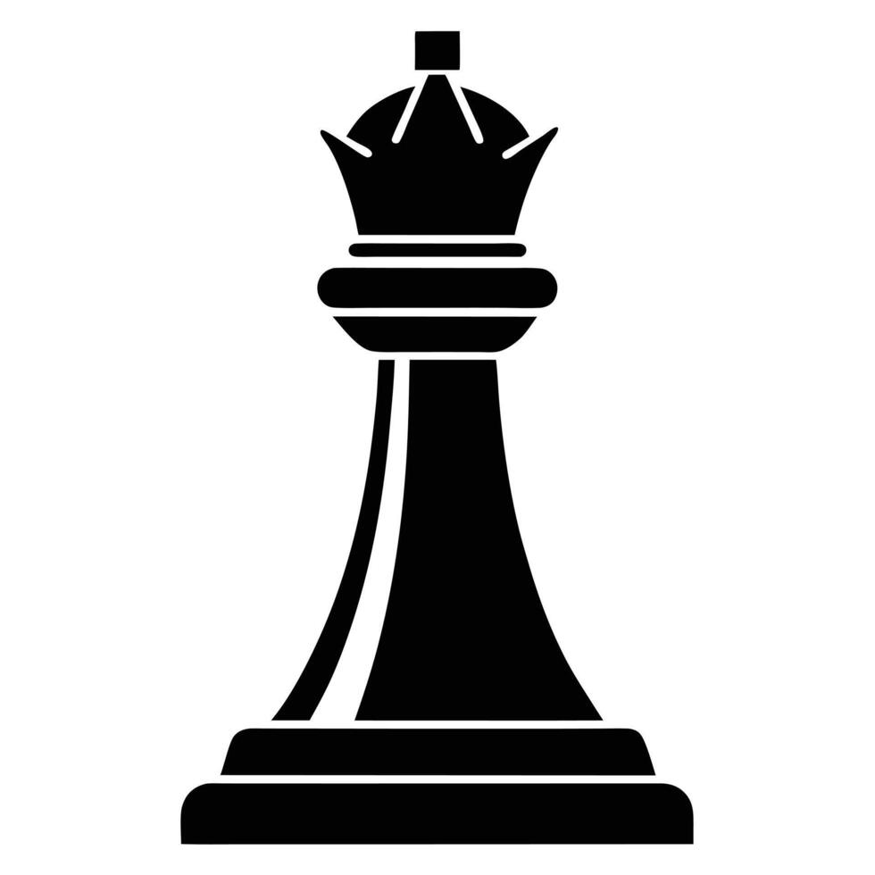 Black Queen Chess Piece Isolated Design vector