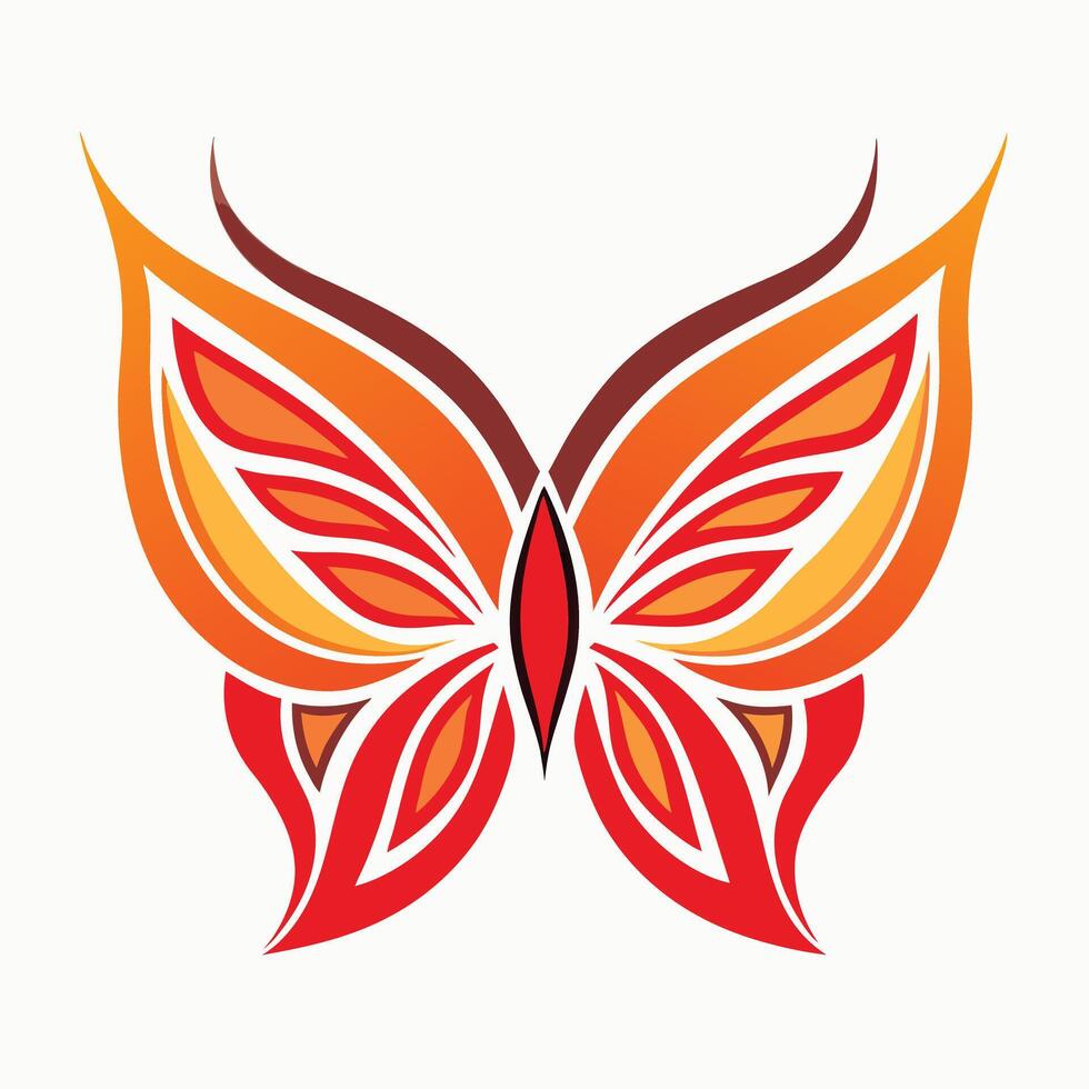 Abstract Orange And Red Butterfly Design vector