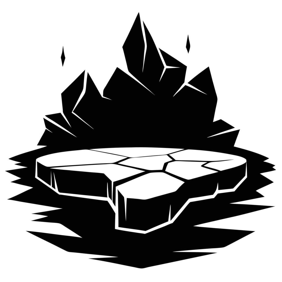 Black And White Platform Crystals vector