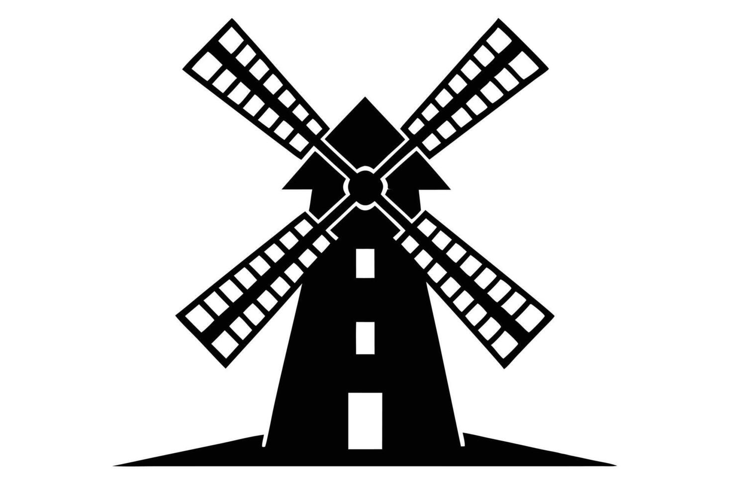 Black Windmill Simple Illustration Design vector
