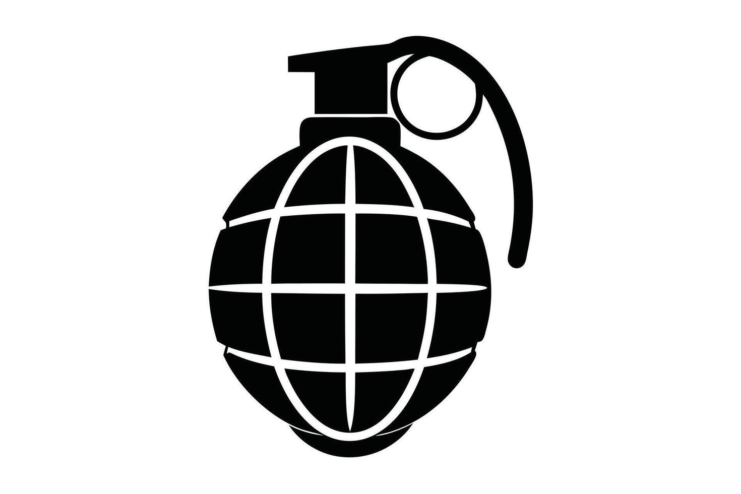 Hand Grenade Icon Black Silhouette vector