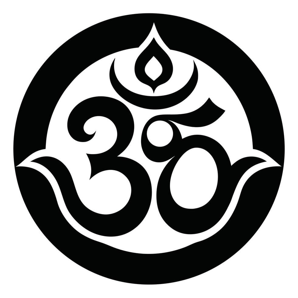 Black And White Om Symbol vector