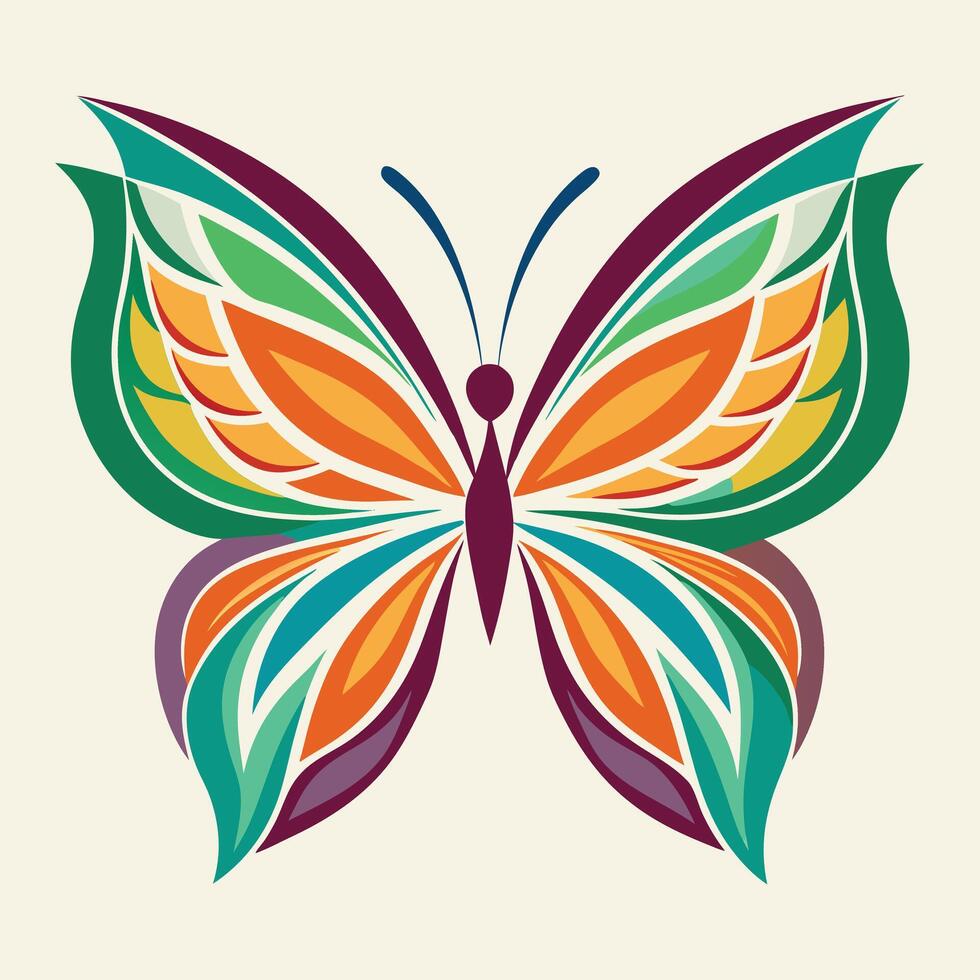 Colorful Butterfly Illustration Creative Design vector