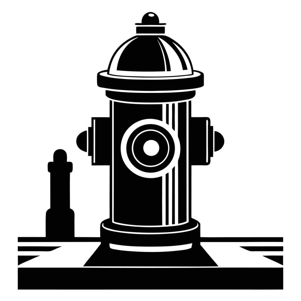 Black And White Fire Hydrant Graphic vector