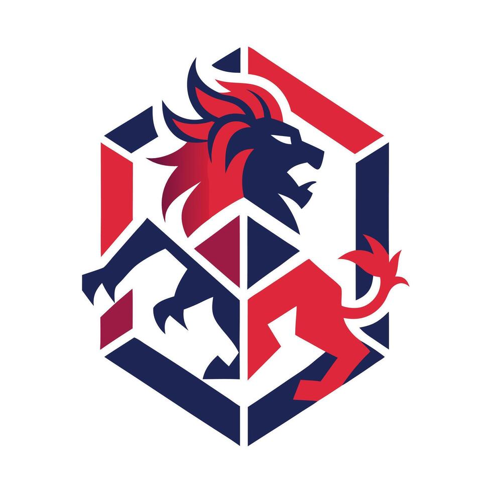 Geometric Lion Logo Design Illustration Art vector