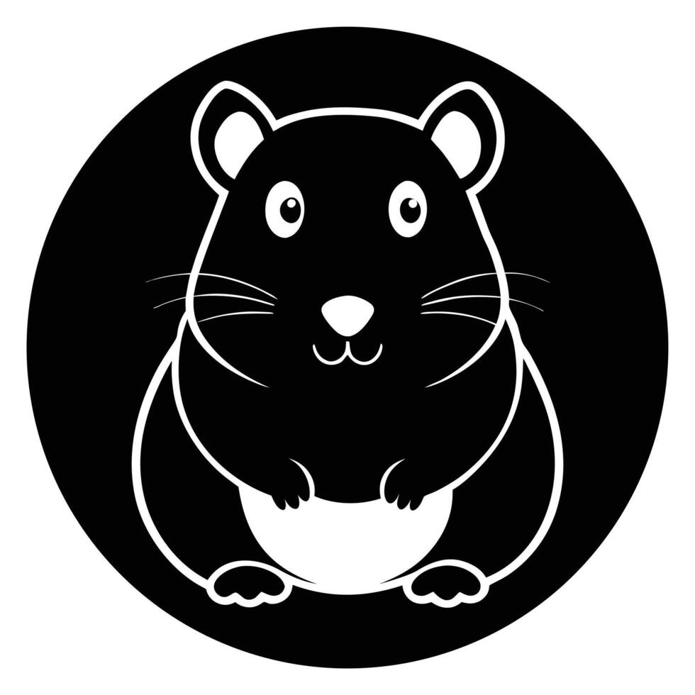 Cute Hamster Icon Illustration Flat Design vector