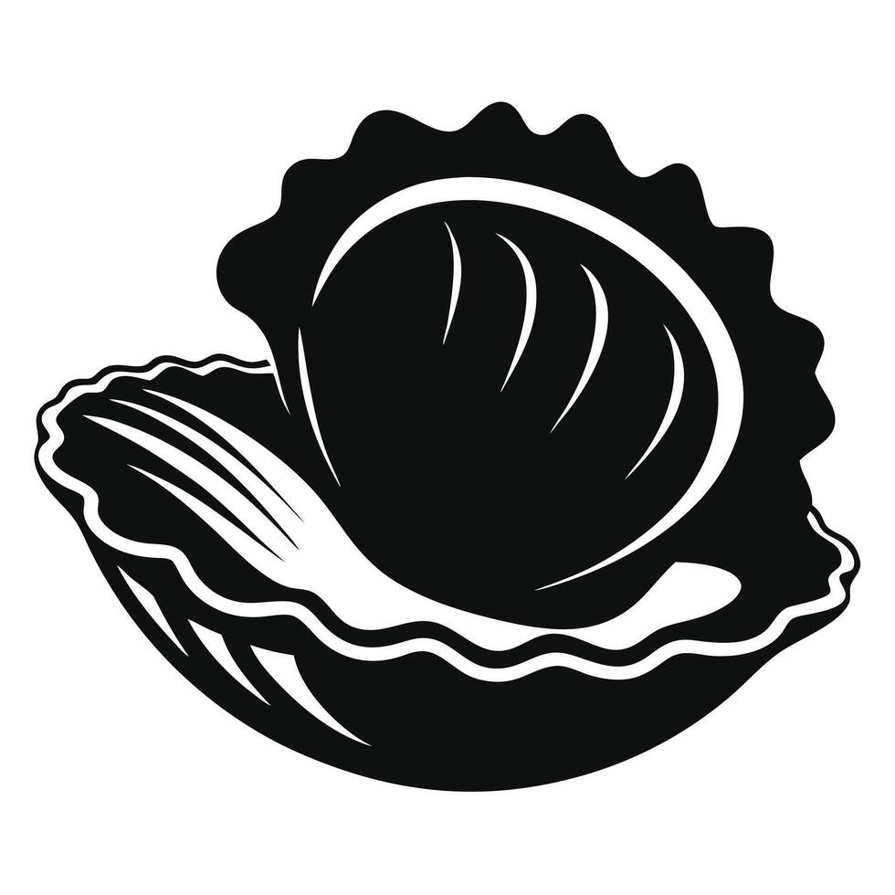 Oyster Shell Minimalist Black And White vector