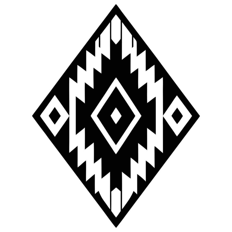 Geometric Navajo Inspired Black And White Design vector