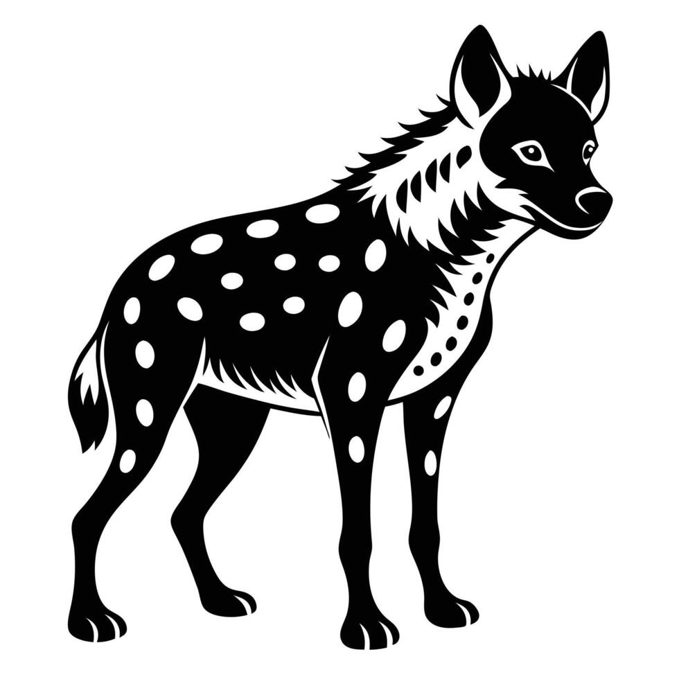 Hyena Black And White Art vector