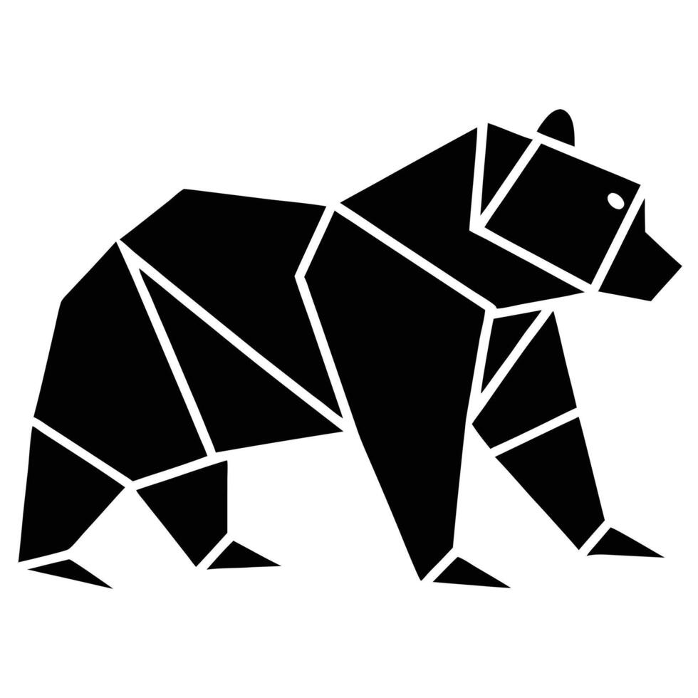 Geometric Bear Illustration Simple Design vector