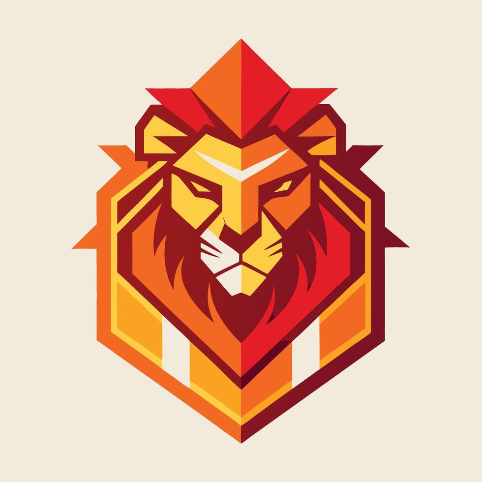 Geometric Lion Head Illustration vector