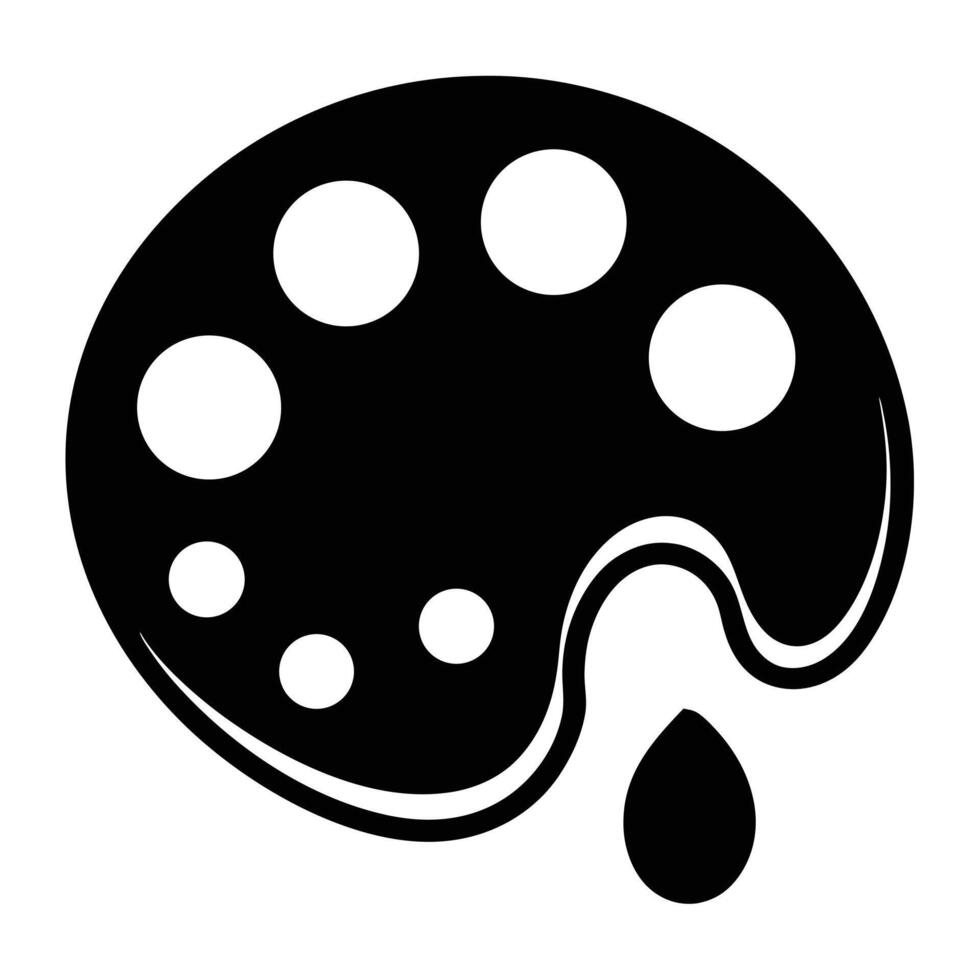 Black And White Paint Palette Icon vector