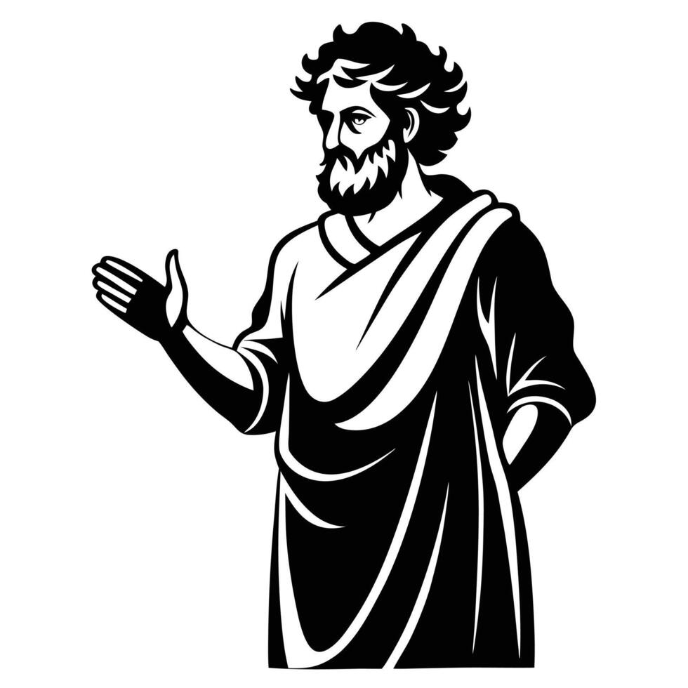 Ancient Greek Philosopher Illustration vector