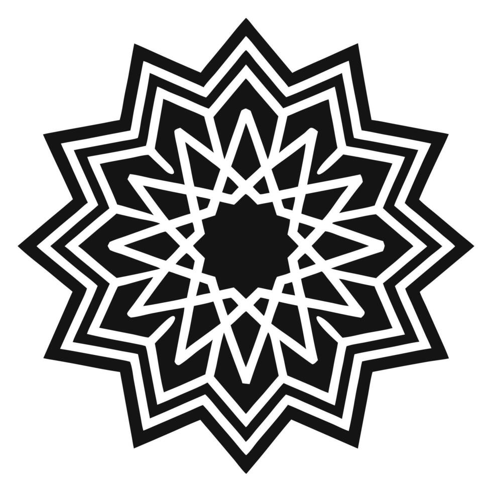 Geometric Star Shape Black And White vector