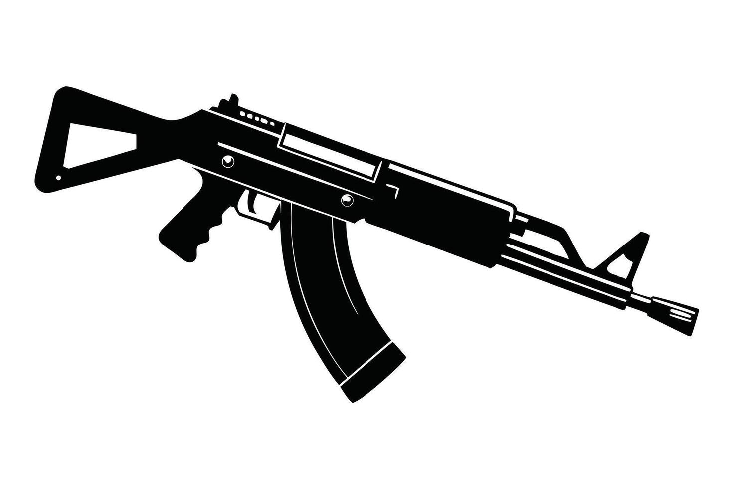 Automatic Rifle Illustration On White vector
