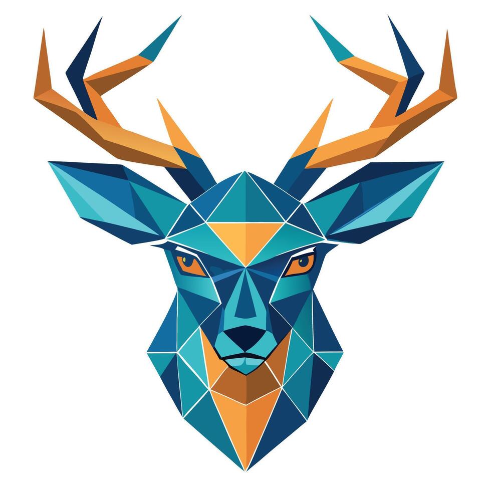 Geometric Deer Head Design vector