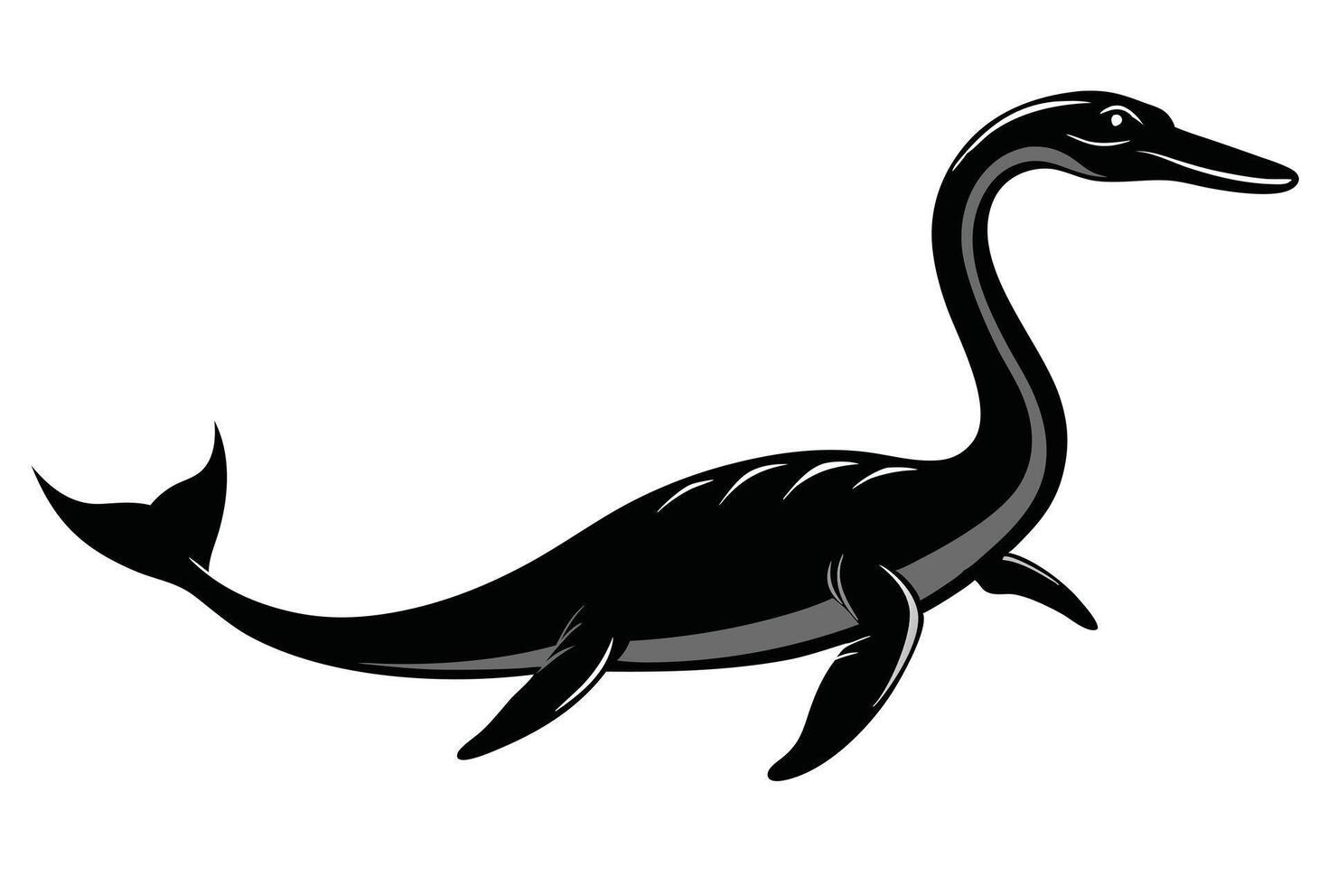 Loch Ness Monster Black And Gray vector