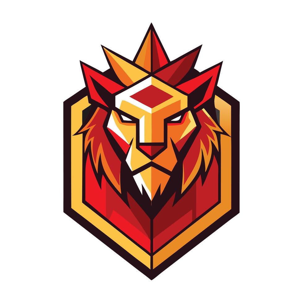 Geometric Lion Logo Symbol Graphic vector