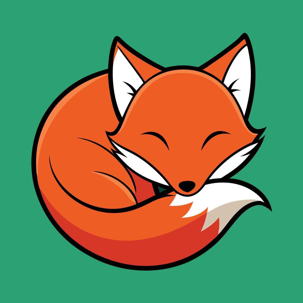 Cute Sleeping Fox Illustration vector