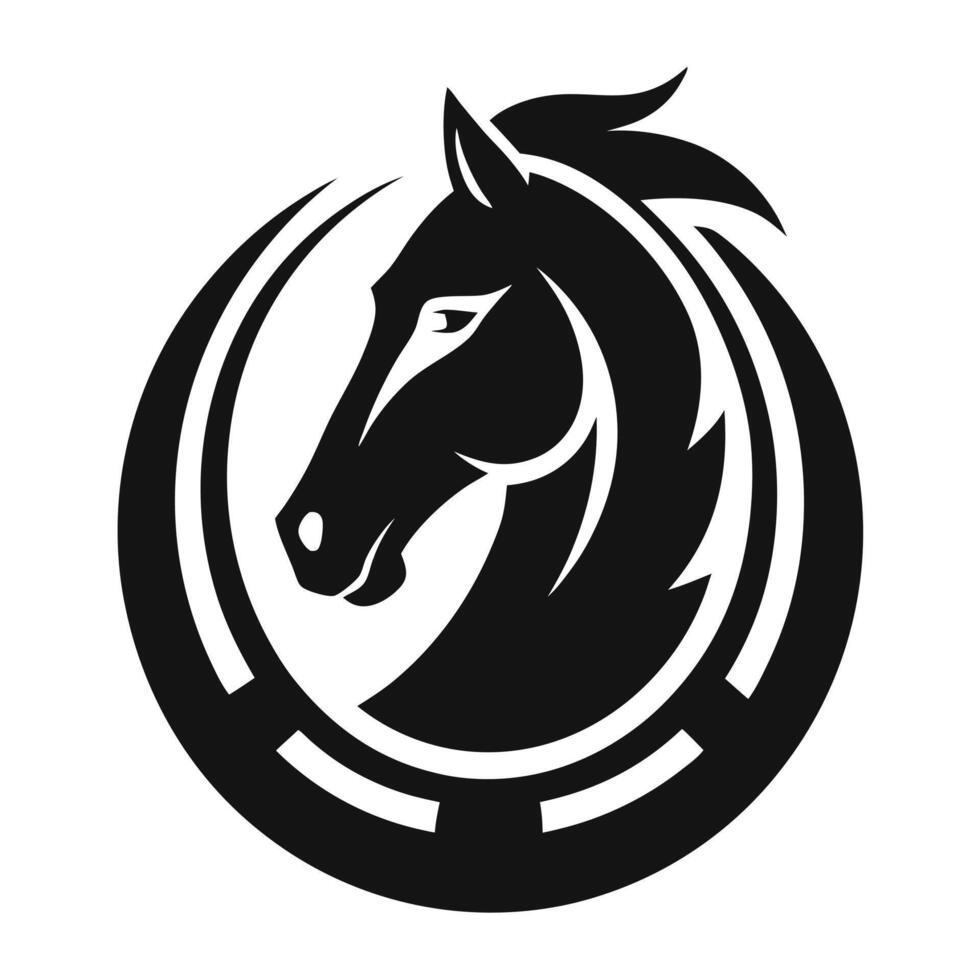 Horse Head Logo Black And White vector