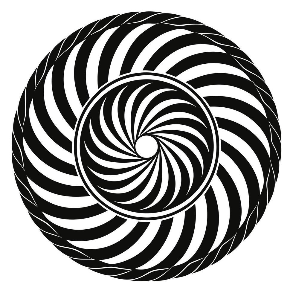 Abstract Swirl Vortex Black And White vector