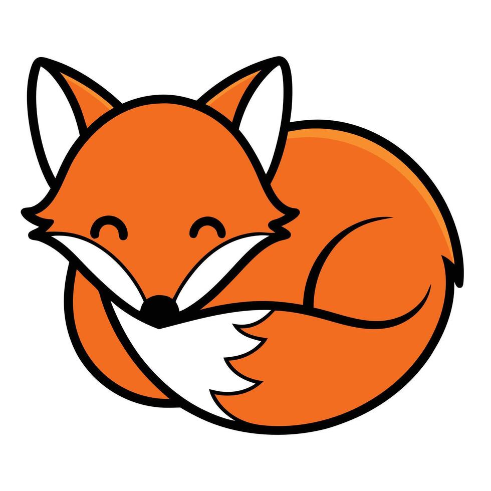 Cute Sleeping Fox Cartoon Image vector