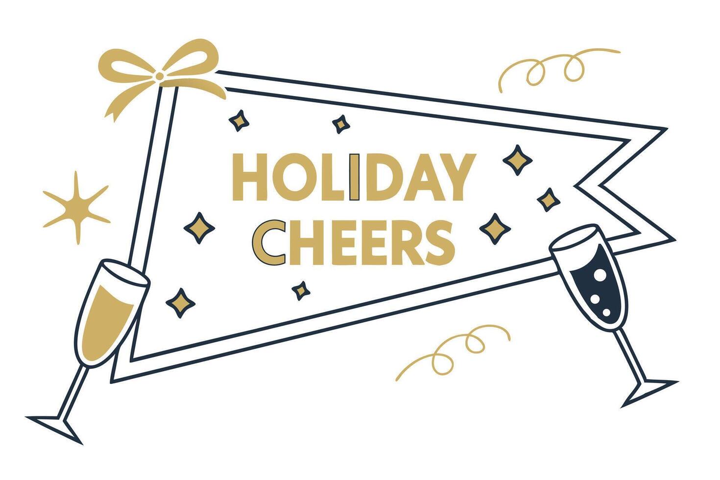 Holiday Cheers Celebration With Champagne Toast Design vector