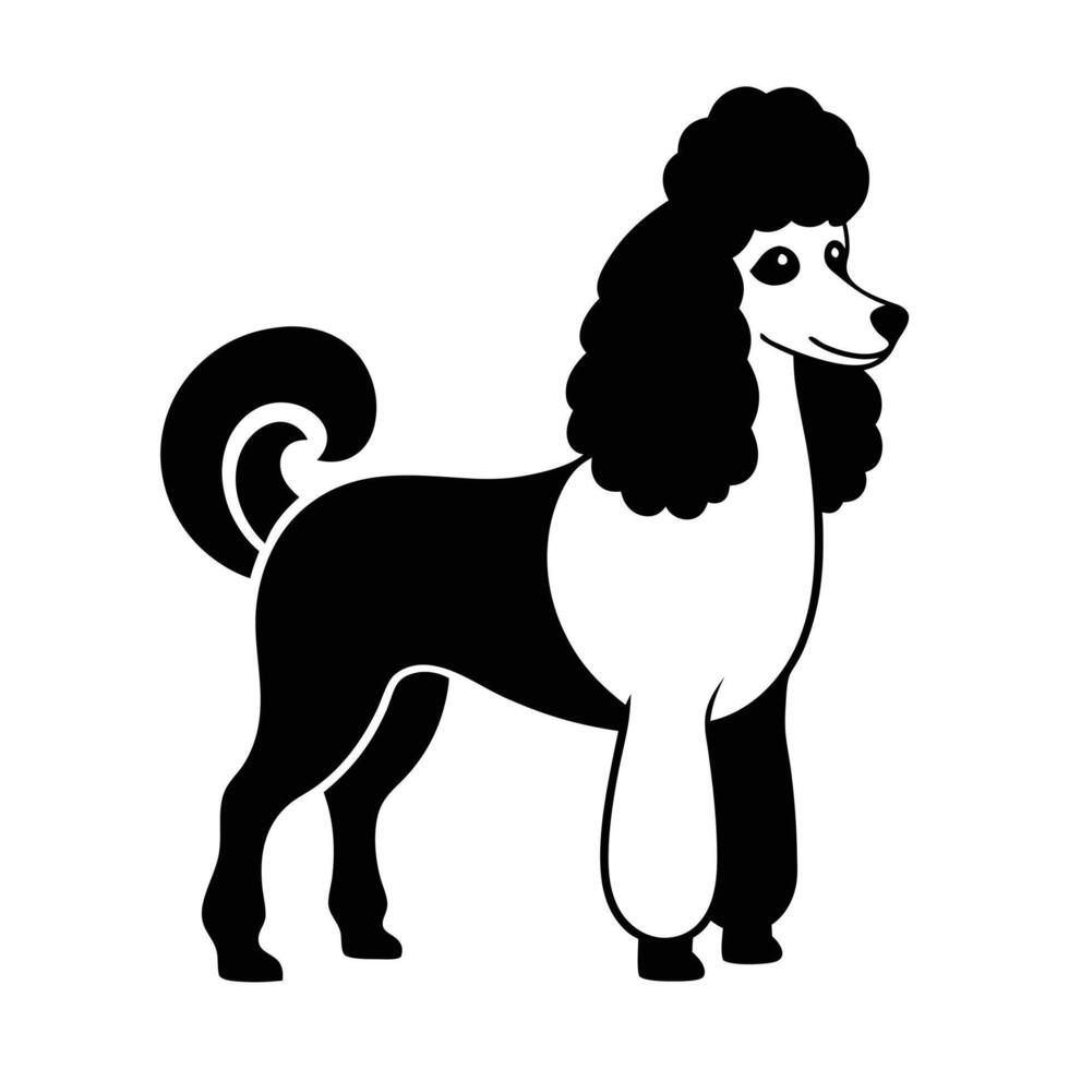 Elegant Poodle Silhouette Simple Illustration vector