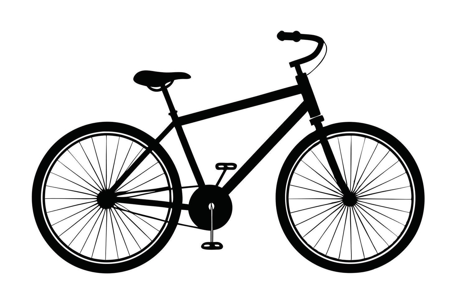Bicycle Black Silhouette Simple Illustration vector
