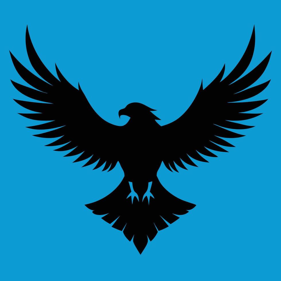 Black Eagle With Outstretched Wings vector