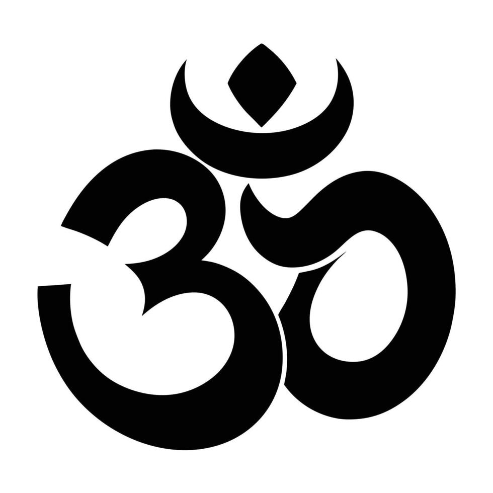 Om Symbol Black And White vector